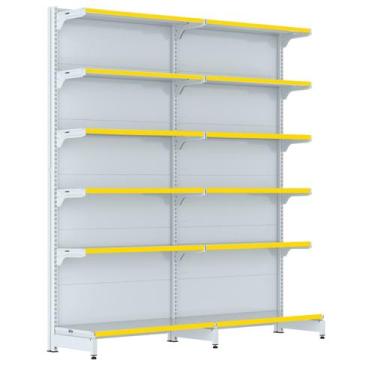 Imagem de Gondola Parede 202 Fit Farmacia Ate 2 Metros Branco Pe Amarelo - Amapá