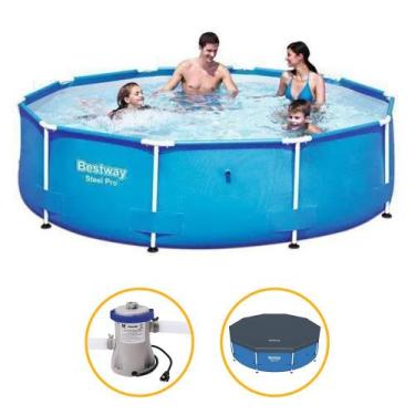 Imagem de Piscina Estrutural Armação 4.678 Litros com Bomba Filtrante + Capa Bes