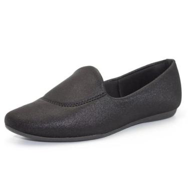 Imagem de Sapatilha Feminina Slip On Calce Fácil Conforto Usaflex, Preto, 35