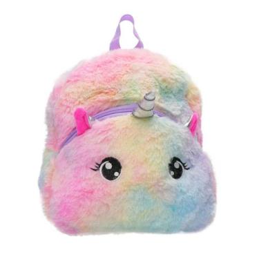 Imagem de Mochila Infantil Escolar Pelucia Pequena Unicornio Fofinho - polibrinq