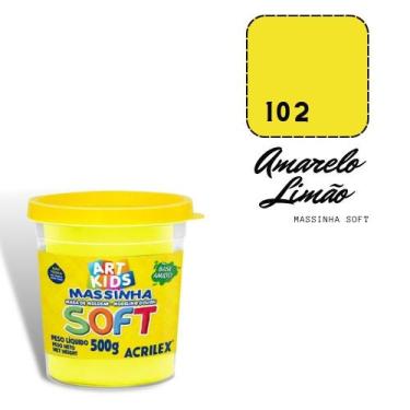 Imagem de Massinha de Modelar Acrilex Soft 500g Amarelo Limão