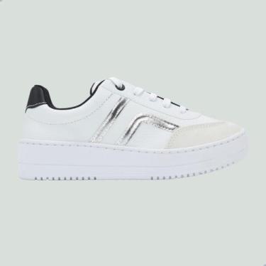 Imagem de Tênis Casual Ramarim Branco/Prata/Preto, Bc, Branco, Prata, Preto, 36