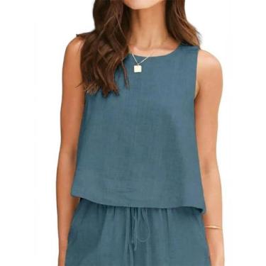 Imagem de Camiseta regata IDEALSANXUN, linho para mulheres, primavera, verão, ci
