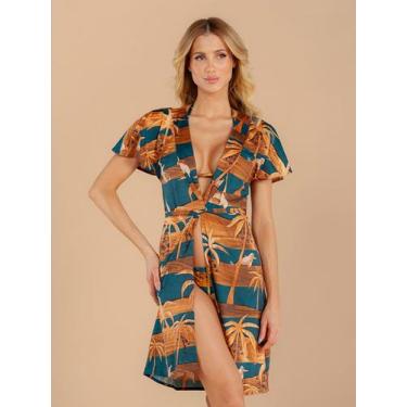 Imagem de Saída de Praia Kimono Amarrações UV+ Lua Morena - 40251, Santarém, G