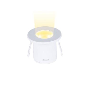 Imagem de Spot para móveis LED PIK Redondo 1W Branco 2 peças - TASCHIBRA, Luz Qu