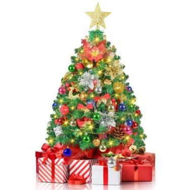 Imagem de Árvore de Natal Neten 2FT com 60 luzes LED e 80 enfeites
