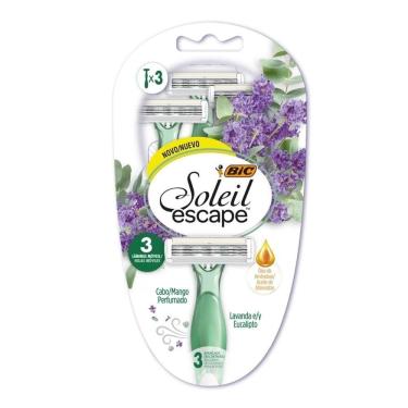 Imagem de Aparelho de Barbear Bic Soleil Escape Lavanda e Eucalipto 3 Unidades
