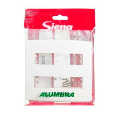 Imagem de Espelho Placa 4 Postos Distanciados Suporte 4x4 Tampa Siena - ALUMBRA