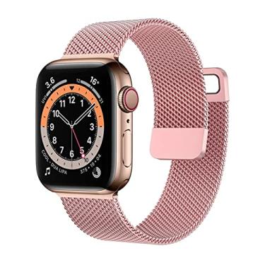 Imagem de FORFC Para pulseira de relógio 44mm 40mm 38mm 42mm Acessórios pulseira smartwatch Magnetic Loop Para i-watch serie 3 4 5 6 se 7 Strap (Color : Pink gold, Size : 38mm-40mm-41mm)
