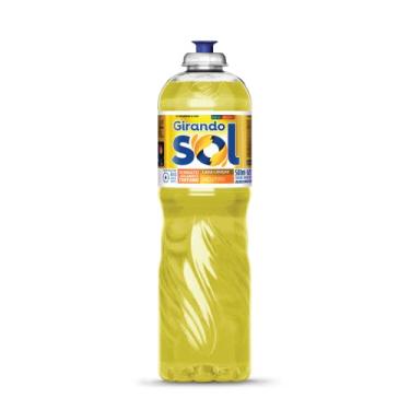 Imagem de Girando Sol Detergente Lava-Louças Neutro 500Ml Detergente Líquido Para Lava-Louças Amarelo Contém Tensoativo Biodegradável Neutro Dermatologicamente Testado