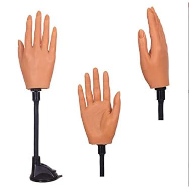 Imagem de DUKASOU Manequim de mão de silicone para treinamento de unhas, treinamento de unhas de silicone