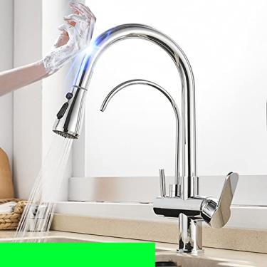 Imagem de Torneiras de cozinha com filtro removível preto fosco Smart Touch torneiras de cozinha de qualidade bronze quente frio torneira de cozinha sensor de toque torneiras, 9139, toque, cromo