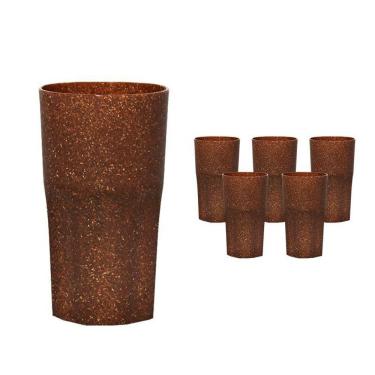 Imagem de Kit 6 Copos Roma Fibra Coco Green 360Ml