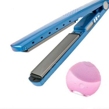 Imagem de Kit 1 Prancha Nanotitanium + 1 Esponja Facial Rosa Bebê Nº27