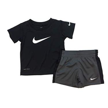 Imagem de Conjunto de duas peças de camiseta e short de manga curta Dri-Fit para meninos da Nike (infantil), Black(66f237-g1a)/Dark Grey, 5