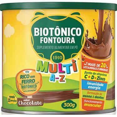 Imagem de Suplemento Alimentar Pó Chocolate Biotônico Fontoura Multi A-Z Lata 30