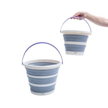 Imagem de Kit lavanderia 2 baldes dobráveis de plástico 5L/10L Simplo