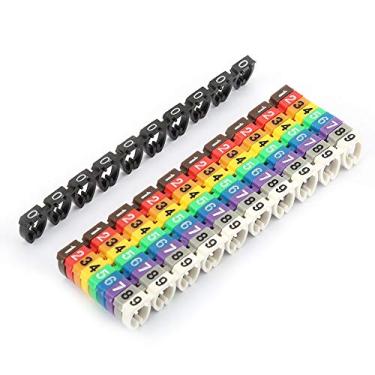 Imagem de Número digital do tubo Número do fio Etiqueta do tubo Marcador de cabo colorido 1,5 mm², 2,5 mm², 4 mm², 6 mm² (opcional)(100 PCS KCM-6MM 6 quadrados)