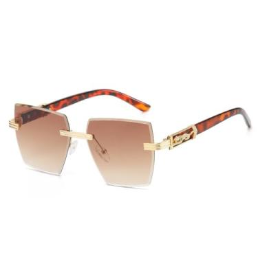 Imagem de Ã“culos de sol sem aro quadrado moda feminino masculino tons vintage na moda ao ar livre óculos de sol feminino masculino tempo de viagem, c2, um tamanho