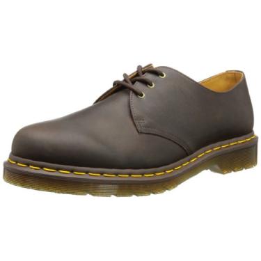 Imagem de Dr. Martens, 1461 Sapato Oxford de couro com 3 olhos para homens e mulheres, Marrom, 45