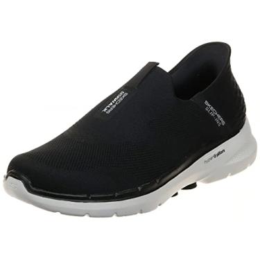 Imagem de Skechers Tênis masculino Gowalk 6 Slip ins Athletic Slip-On | Tênis casual com espuma viscoelástica, Preto/branco, 7.5 X-Wide