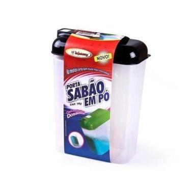 Imagem de Porta Sabão Em Pó Plástico Com Exclusivo Dosador 1,6 Kg - Injetemp