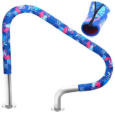 Imagem de Junkin Capa de corrimão de piscina, capa de corrimão para piscina, antiderrapante, capa de corrimão de piscina azul para corrimão de piscina (1,2 m)