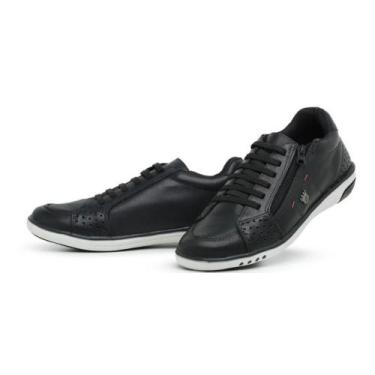 Imagem de Sapatênis  Masculino Couro Confort  Casual Anti Stress - Sepeel, Preto