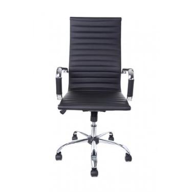 Imagem de Cadeira Presidente Eames Relax Cromada Preta - Trade