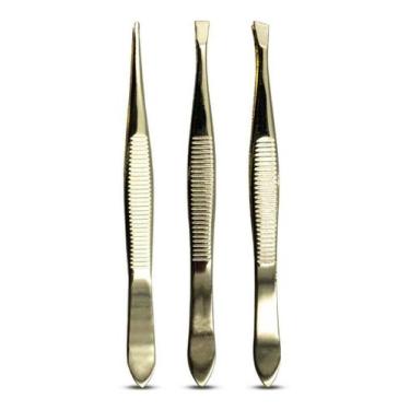Imagem de Pinça de Aço Inox para Design de Sobrancelhas Reta Chanfrada Fina - Ar