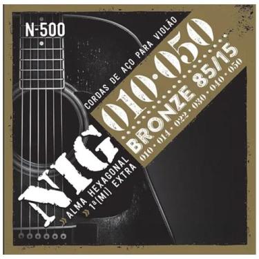 Imagem de Encordoamento Violão Aço Bronze Nig N-500 .010 - Rouxinol