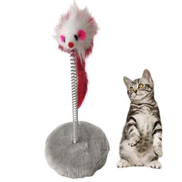Imagem de Arranhador Gato Pet Ratinho Guizo Mola Felino Brinquedo Interativo Macio Pelucia Diversao Entretenimento Lazer Animal de Estimaçao