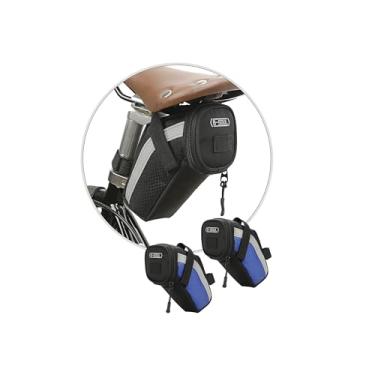 Imagem de UNIQOCK Pacote com 2 bolsas de assento de bicicleta, bolsa de ciclismo, bolsa de selim de bicicleta, bolsa de selim de bicicleta refletiva para um passeio de segurança, bolsa de bicicleta, bolsas de
