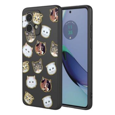 Imagem de KOARWVC Capa de telefone para Moto G84, Motorola G84 XT2347 Capa de telefone com design de gato fofo com design fino protetor macio TPU para Motorola Moto G84 gato preto