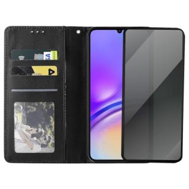 Imagem de Capa Capinha Carteira Flip e Película 3d Privacidade Anti Spy Compatível Samsung Galaxy A05