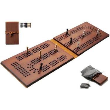 Imagem de Jogo de tabuleiro Travel Cribbage Jeereal Leather & Bamboo