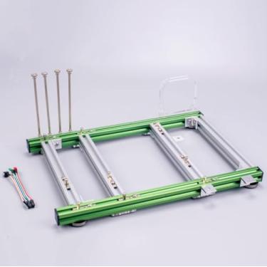 Imagem de MATX Bancada de teste para placa-mãe ao ar livre, capa para computador, chassi, suporte de alumínio, moldura nua, faça você mesmo, placa gráfica com suporte micro-ATX (verde e prata)