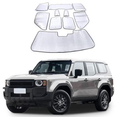 Imagem de Para-sol de janela completa compatível com Toyota Land Cruiser 250 Prado 2024 2025 Acessórios, Para-brisa para-sol lateral tampa de persiana traseira protetor de viseira de sol raios UV proteção de