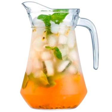 Imagem de Jarra De Vidro Com Tampa Suco Água Refresco 1 Litro + 06 Copos De Vidro 200ml(Jarra 1,6 Litros)