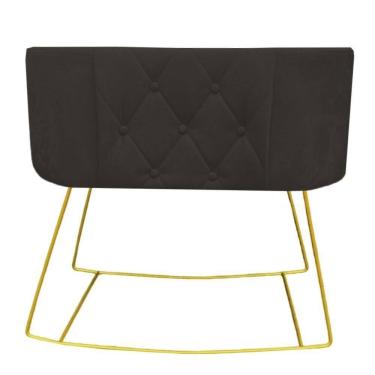 Imagem de Mini Berço Aconchego Com Balanço Suede Marrom D`classe Decor