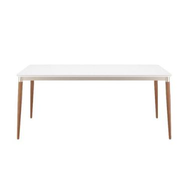 Imagem de Mesa de Jantar Retangular com Tampo de Vidro Abbey Off White 180cm - P