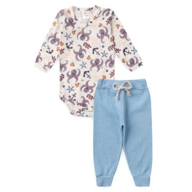 Imagem de Conjunto Body Canelado Menino - Polvo - Ame Kids, P