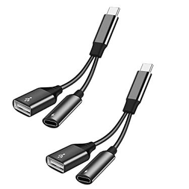Imagem de Azddur Adaptador Usb C Otg Com Alimentação Para Fêmea De 60 W, Carregamento Pd Samsung S21/S20/S20+/Note 10+, Ipad Pro, Google Chromecast Tv, Android Lg V40 30, Pacote Dell Xps-2