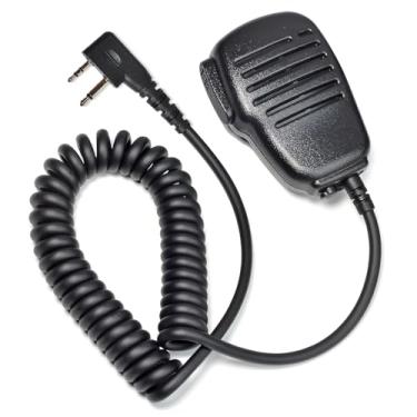 Imagem de HYS Microfone De Alto-Falante Ombro Com Clipe Giratório Para Gmrs Gxt1000Vp4 E Todos Os Rádios Midland, Remoto Botão Push-To-Talk 2 Pinos Portáteis Gmrs/Frs