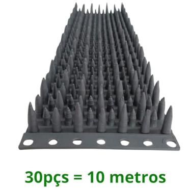 Imagem de Espícula Cinza Escuro Espanta Pombos Gatos Espinhos Muro Ar (Cinza Escuro 30)