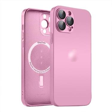 Imagem de Capa Case de Silicone e Traseira em Vidro Mag Para iPhone 15 e 16 Capinha Prote��o Avan�ada Danet (Rose, iPhone 15 Pro Max)
