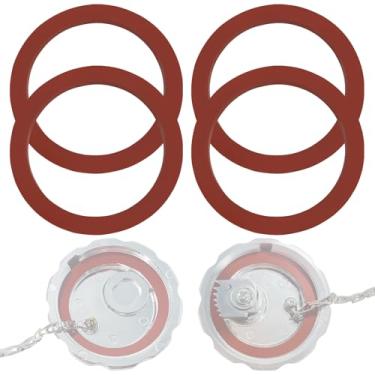 Imagem de LOBIUTIYA Pacote com 4 20770691 junta da tampa do tanque de combustível de 7,6 cm de diâmetro, junta FKM para caminhões pesados Volvo VN e VNL tampas de combustível de giro, substitui as tampas de