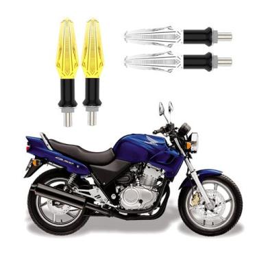 Imagem de Kit 4 Pisca Setas Esportivas de Led Modelo Cristal Moto Honda CB 500 2