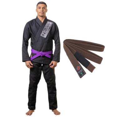 Imagem de Kimono Jiu JItsu Trançado Reforçado Training Brave Dark Naja + Faixa, 