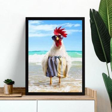 Imagem de Quadro Decorativo Galo Na Praia 24X18Cm